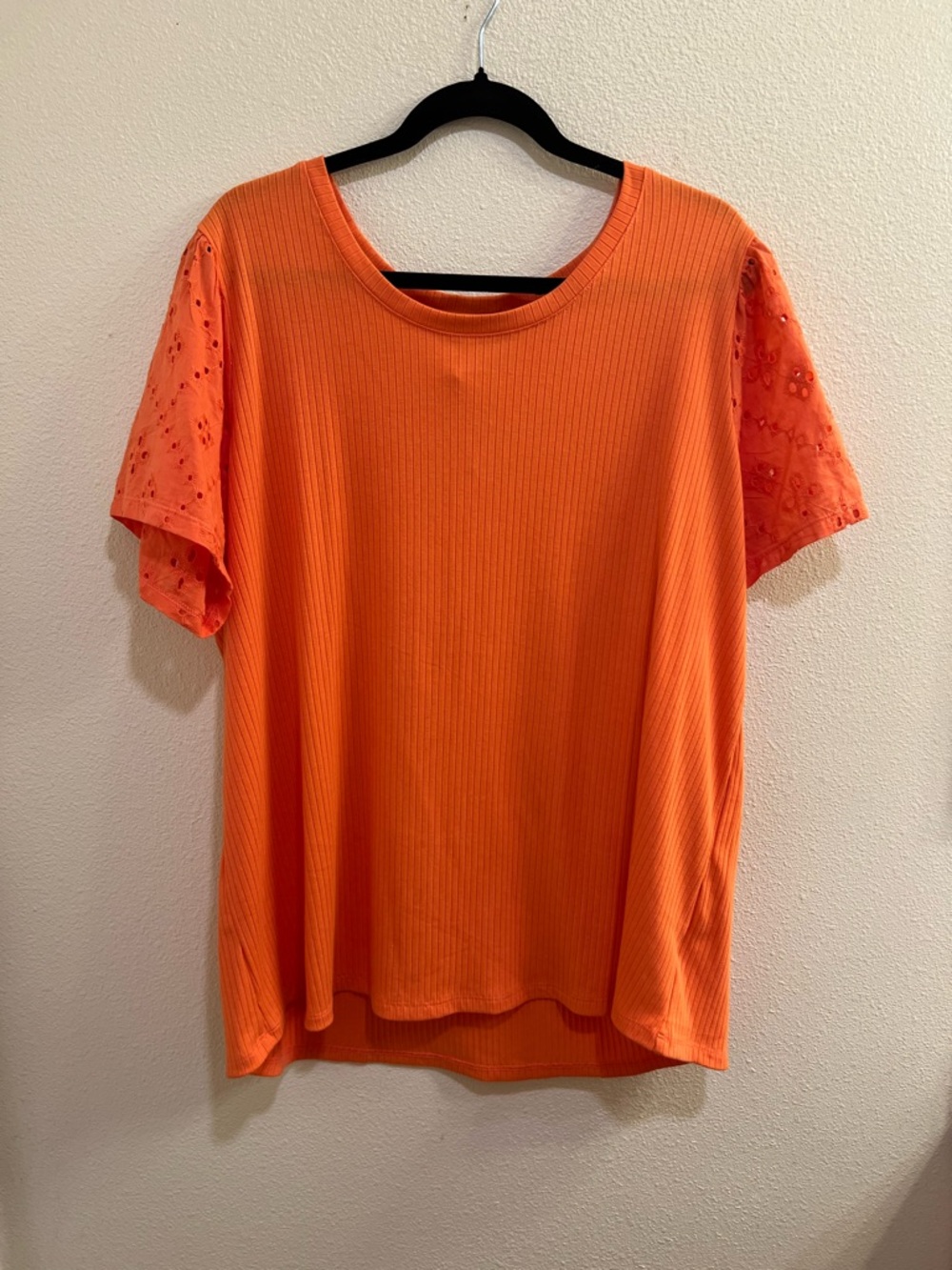 NWT Lane Bryant Orange Ribbed Tee Size 18/20
